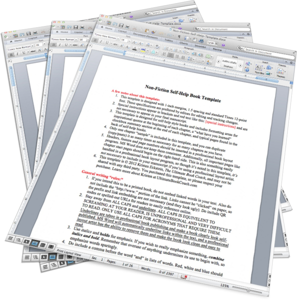 book templates for ms word